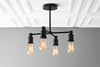 CHANDELIER MODEL No. 1548- Industrial dining room lights with a 14.5" total w/ 6"rod finish. Designed and produced by newwineoldbottles at Peared Creation