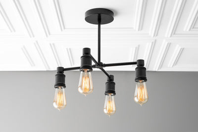 CHANDELIER MODEL No. 1548- Industrial dining room lights with a 14.5" total w/ 6"rod finish. Designed and produced by newwineoldbottles at Peared Creation