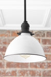 White Pendant Light - Farmhouse Lighting - Mid Century Lighting - Industrial Lighting - Kitchen Island - Island Light - Model No. 8808