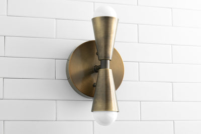 SCONCE MODEL No. 4717- Industrial Wall Lights with a Black finish. Designed and produced by newwineoldbottles at Peared Creation