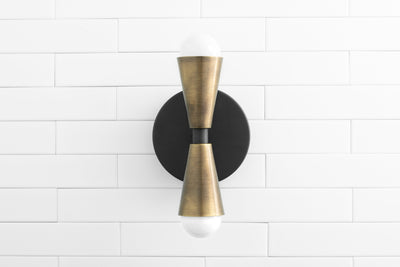 SCONCE MODEL No. 4717- Industrial Wall Lights with a Black finish. Designed and produced by newwineoldbottles at Peared Creation
