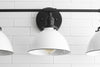VANITY MODEL No. 0085- Industrial bathroom lighting with a Black finish. Designed and produced by newwineoldbottles at Peared Creation