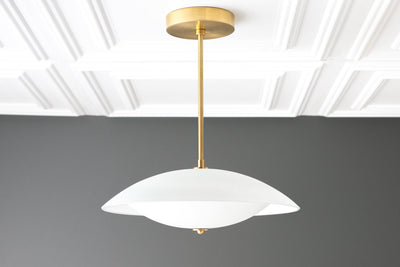 Frosted Glass Pendant Light - Kitchen Lighting - Soft Lighting - Hanging Lamp - Brass Pendant Light - Model No. 4806