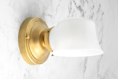SCONCE MODEL No. 8334-Art Deco Wall Lights with a Raw Brass finish. Designed and produced by DECOCREATIONStudio at Peared Creation