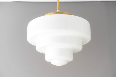Art Deco Shade - Pendant Light - Opal Glass - Ceiling Light - Art Deco Lighting - Model No. 7458