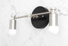 VANITY MODEL No. 1042-Art Deco bathroom lighting with a Black/Brushed Nickel finish. Designed and produced by DECOCREATIONStudio at Peared Creation