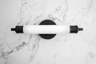 VANITY MODEL No. 9304-Art Deco bathroom lighting with a Black finish. Designed and produced by DECOCREATIONStudio at Peared Creation