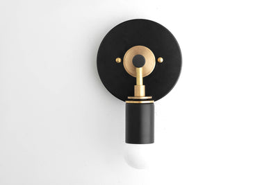 SCONCE MODEL No. 1128-Art Deco Wall Lights with a Black/Brass finish. Designed and produced by DECOCREATIONStudio at Peared Creation