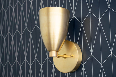 SCONCE MODEL No. 1748-Art Deco Wall Lights with a Raw Brass finish. Designed and produced by DECOCREATIONStudio at Peared Creation