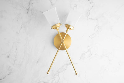 SCONCE MODEL No. 7978-Art Deco Wall Lights with a Etched Square Shade finish. Designed and produced by DECOCREATIONStudio at Peared Creation