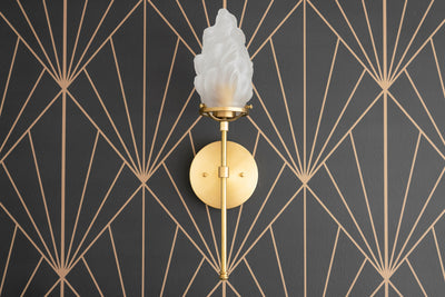 SCONCE MODEL No. 3181-Art Deco Wall Lights with a Raw Brass finish. Designed and produced by DECOCREATIONStudio at Peared Creation