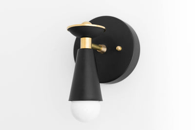 SCONCE MODEL No. 5249-Art Deco Wall Lights with a Black/Brass finish. Designed and produced by DECOCREATIONStudio at Peared Creation