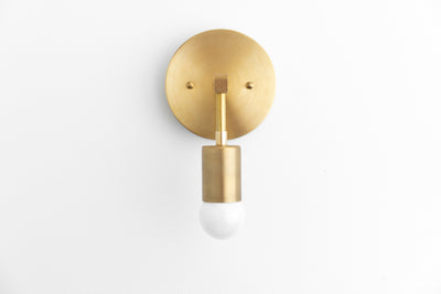 SCONCE MODEL No. 8578- Mid Century Modern Wall Lights with a Raw Brass finish. Designed and produced by MODCREATIONStudio at Peared Creation