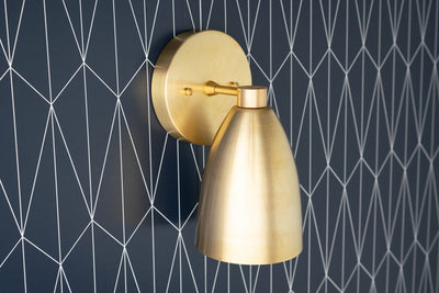 SCONCE MODEL No. 1748-Art Deco Wall Lights with a Raw Brass finish. Designed and produced by DECOCREATIONStudio at Peared Creation
