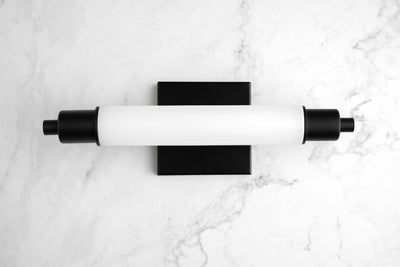 VANITY MODEL No. 1210-Art Deco bathroom lighting with a Black finish. Designed and produced by DECOCREATIONStudio at Peared Creation
