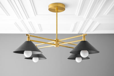 CHANDELIER MODEL No. 9344-Art Deco dining room light fixtures with a 8" Total w/ no drop finish. Designed and produced by DECOCREATIONStudio at Peared Creation