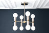 CHANDELIER MODEL No. 2724-Art Deco dining room light fixtures with a Brushed Nickel/Brass finish. Designed and produced by DECOCREATIONStudio at Peared Creation