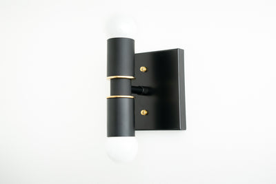 SCONCE MODEL No. 3902-Art Deco Wall Lights with a Black/Brass finish. Designed and produced by DECOCREATIONStudio at Peared Creation