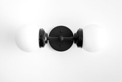 VANITY MODEL No. 2599-Art Deco bathroom lighting with a Black finish. Designed and produced by DECOCREATIONStudio at Peared Creation