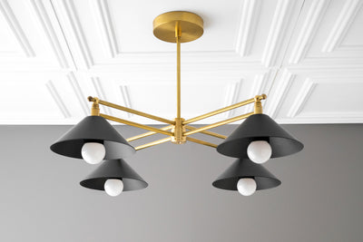 CHANDELIER MODEL No. 9344-Art Deco dining room light fixtures with a 8" Total w/ no drop finish. Designed and produced by DECOCREATIONStudio at Peared Creation