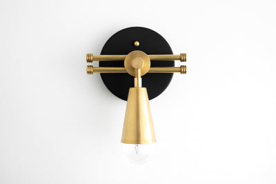 SCONCE MODEL No. 3740-Art Deco Wall Lights with a Black/Brass finish. Designed and produced by DECOCREATIONStudio at Peared Creation