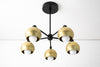CHANDELIER MODEL No. 1345- Mid Century Modern dining room lights with a Black/Brass Shades finish. Designed and produced by MODCREATIONStudio at Peared Creation