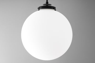 12 Inch Satin Glass Globe Light - Matte Glass Pendant - Large Pendant Ceiling Light Fixture - Model No. 6058