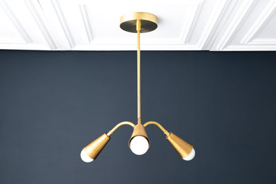 CHANDELIER MODEL No. 0831-Art Deco dining room light fixtures with a 10" total w/ 6" rod finish. Designed and produced by DECOCREATIONStudio at Peared Creation