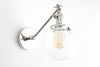Opal Globe Sconce - Articulating Sconce - Light Fixture - Farmhouse Lighting - Wall Light - Model No. 7217