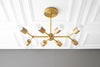 CHANDELIER MODEL No. 1635-Art Deco dining room light fixtures with a Raw Brass finish. Designed and produced by DECOCREATIONStudio at Peared Creation