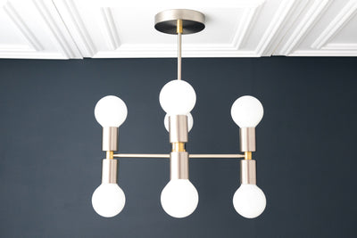 CHANDELIER MODEL No. 2724-Art Deco dining room light fixtures with a Black/Brass finish. Designed and produced by DECOCREATIONStudio at Peared Creation