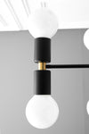CHANDELIER MODEL No. 2724-Art Deco dining room light fixtures with a Black/Brass finish. Designed and produced by DECOCREATIONStudio at Peared Creation