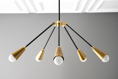 CHANDELIER MODEL No. 4034-Art Deco dining room light fixtures with a 13" total w/ No Drop finish. Designed and produced by DECOCREATIONStudio at Peared Creation