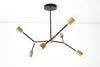 CHANDELIER MODEL No. 7409- Mid Century Modern dining room lights with a Black/Brass finish. Designed and produced by MODCREATIONStudio at Peared Creation