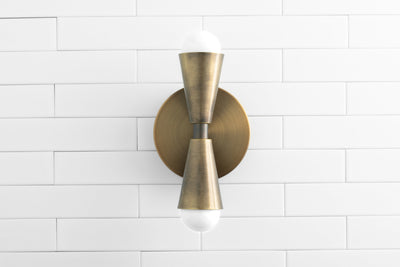 SCONCE MODEL No. 4717-Art Deco Wall Lights with a Antique Brass finish. Designed and produced by DECOCREATIONStudio at Peared Creation