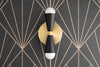 SCONCE MODEL No. 4717-Art Deco Wall Lights with a Brass/Black finish. Designed and produced by DECOCREATIONStudio at Peared Creation
