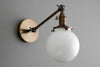 Opal Globe Sconce - Articulating Sconce - Light Fixture - Farmhouse Lighting - Wall Light - Model No. 7217