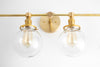 VANITY MODEL No. 8489- Mid Century Modern bathroom lighting with a Raw Brass finish. Designed and produced by MODCREATIONStudio at Peared Creation