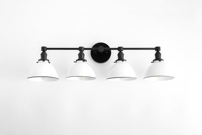 VANITY MODEL No. 5355- Mid Century Modern bathroom lighting with a Black finish. Designed and produced by MODCREATIONStudio at Peared Creation