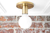 White Globe Bulb - Simple Ceiling Light - Mid Century Modern - Minimalist Lighting - Light Fixture - Modern Lighting - Model No. 2057