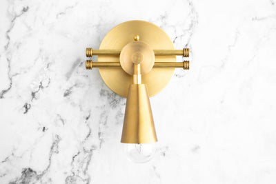SCONCE MODEL No. 3740-Art Deco Wall Lights with a Raw Brass finish. Designed and produced by DECOCREATIONStudio at Peared Creation