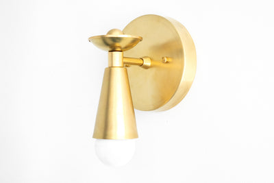 SCONCE MODEL No. 5249-Art Deco Wall Lights with a Raw Brass finish. Designed and produced by DECOCREATIONStudio at Peared Creation