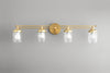 VANITY MODEL No. 4436-Art Deco bathroom lighting with a Raw Brass finish. Designed and produced by DECOCREATIONStudio at Peared Creation