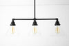 CHANDELIER MODEL No. 4121- Industrial dining room lights with a 14.5" total w/ 6"rod finish. Designed and produced by newwineoldbottles at Peared Creation
