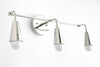 VANITY MODEL No. 3970- Mid Century Modern bathroom lighting with a Polished Nickel finish. Designed and produced by MODCREATIONStudio at Peared Creation