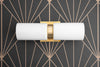 VANITY MODEL No. 6478-Art Deco bathroom lighting with a Raw Brass finish. Designed and produced by DECOCREATIONStudio at Peared Creation