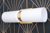 VANITY MODEL No. 6478-Art Deco bathroom lighting with a Raw Brass finish. Designed and produced by DECOCREATIONStudio at Peared Creation