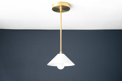 PENDANT MODEL No. 9478-Art Deco hanging light with a Raw Brass finish. Designed and produced by DECOCREATIONStudio at Peared Creation