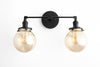 VANITY MODEL No. 4270- Mid Century Modern bathroom lighting with a Black finish. Designed and produced by MODCREATIONStudio at Peared Creation