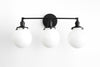 VANITY MODEL No. 4111- Mid Century Modern bathroom lighting with a Black finish. Designed and produced by MODCREATIONStudio at Peared Creation